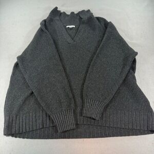 American Eagle Ribbed Knit Polo Collar Sweater XL Charcoal Gray Cozy Casual Top